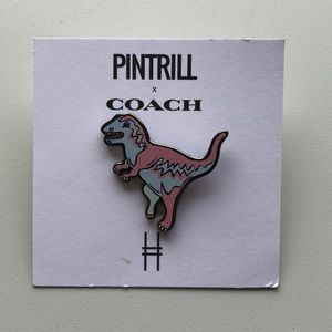 COACH! New, Rexy Dinosaur Pink Enamel Pin